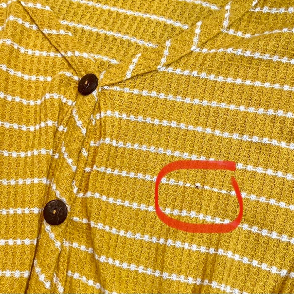 Pinc Yellow & White Striped Front Tie Top - Picture 6 of 7